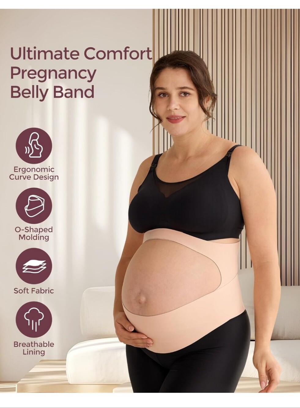 Momcozy Maternity Pregnancy Waistband Xl Oyster Pink